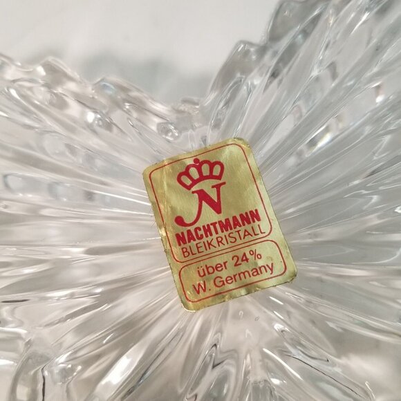 Crystal Butterfly Trinket Box Dish Nachtmann 24% Lead Bleikristall Germany VTG - Picture 10 of 12